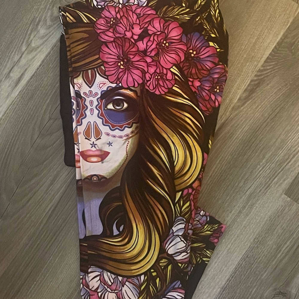 LuLaRoe Leggings TC2 Day of the Dead Sugar Skull New